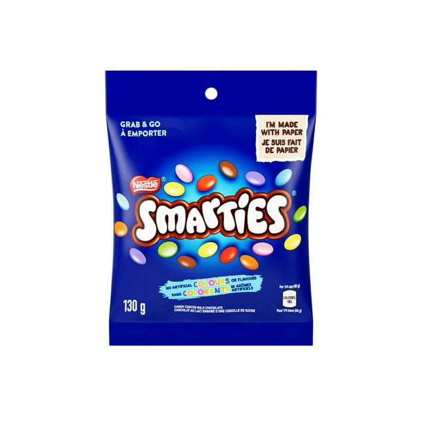 Smarties Milk Chocolate Peg Bag 130G